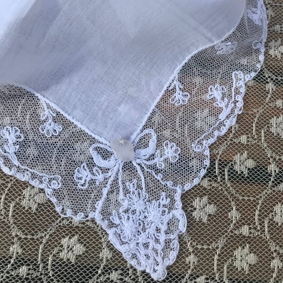 Wedding Hankie with Sea Glass - Picture 2 of 2